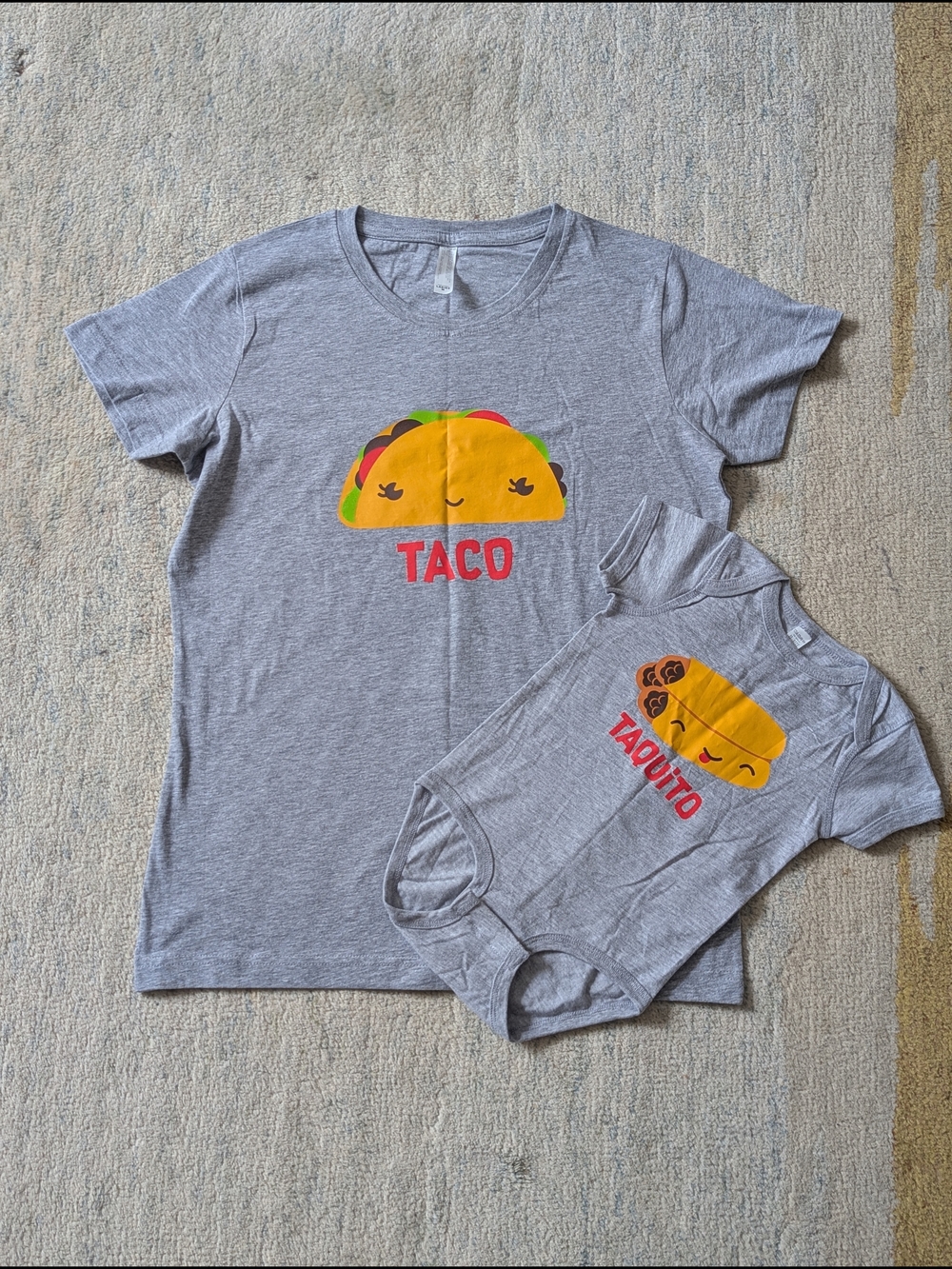 NWOT Mama & Me Taco & Taquito Matching T Shirt And Onesie Set